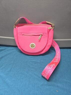 Lilly Pulitzer Bright Pink Crossbody Bag with Gold Hardware